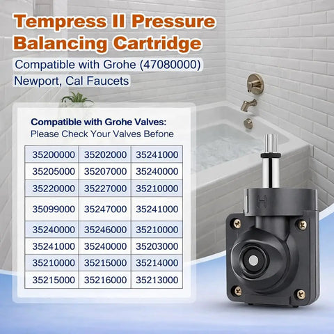 Pressure Balancing Tub And Shower Cartridge Replacement Keeps Hot And Cold In Check Stopping Temperature Surges And Leaks with chart