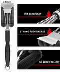 Heavy Duty Grill Brush And Scraper For Gas And Charcoal Grills With Triple Scrubbers And Safe Wire Bristles Ergonomic Handle