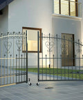 Heavy Duty Gate Caster Wheel Set 4 Inch Spring Loaded Swivel Gate Wheels With Universal Mount Plate Fits on Metal Gate