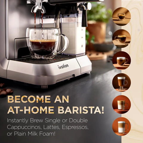 Smash Your Daily Grind With This Straight Up Smooth All In One Espresso And Cappuccino Coffee Maker featuring brewed coffee.