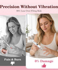 Portable Cordless Electric Nail File With Bright LED Glow, 10 Adjustable Speeds Rechargeable Manicure Drill shown with user demonstrating pain-free use.