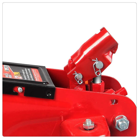 Close-up view of 2 Ton Hydraulic Trolley Floor Jack With Blow Mold Carry Case Heavy Duty Steel Build Ideal For Cars And Light Trucks