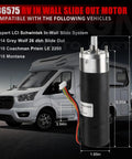 Heavy Duty RV In-Wall Slide-Out Motor Replacement For Lippert Schwintek In-Wall Slide System IG-42 shown with RV compatibility.