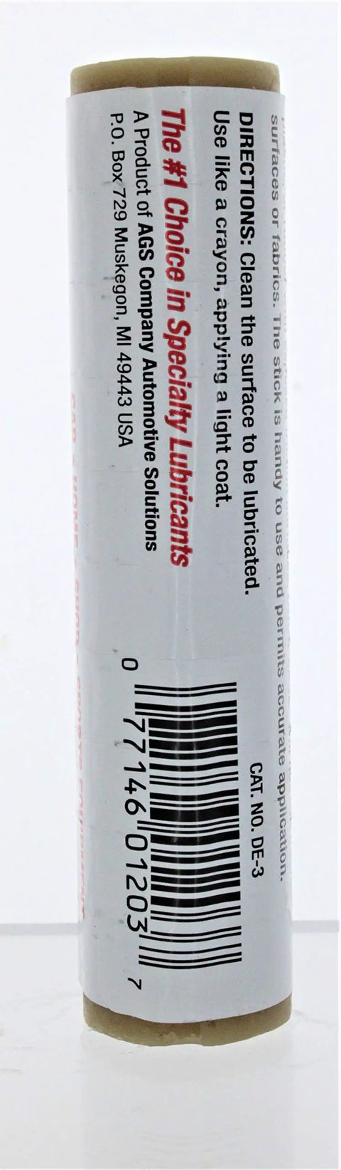 Side view of Door Ease Lubricant Stick The Original No Mess Stick Lubricant Weatherproof And Wear Resistant 1.68 Ounces