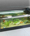 Heavy Duty Aquarium Lid Clips For Rimless Fish Tank Six Pack Glass Top Holders securing a tank lid on a rimless aquarium.