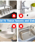 Silicone Faucet Splash Guard Mat For Kitchen Sink, Drip Catcher Tray To Keep Counter Dry, No Mess, Faucet Handle Drip Tray, Draining Design, Fits 2.50 Inch Single Faucet Hole, Gray not compatible with shown faucets and sinks.