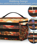 Desert Flower Cactus Tactical Lunch Bag Insulated Leakproof Lunch Box With Adjustable Shoulder Strap; webbing for storage.