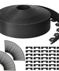 148 Ft Garden Landscape Edging Kit With 4 Inch Tall Border Easy Install DIY Friendly Includes 70 Spiral Anchors And 20 Connectors Black Border Roll