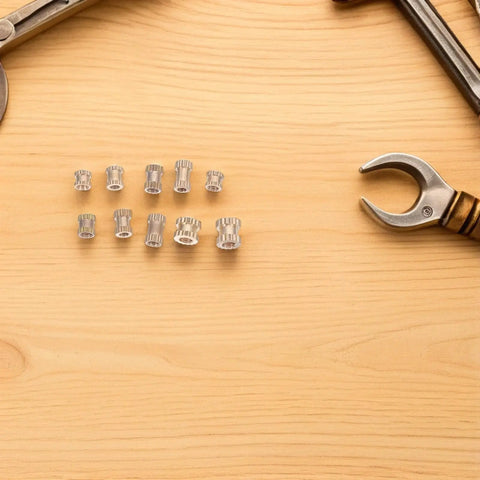 Knurled Threaded Inserts Nuts Assortment Kit Brass 500 Pcs Pro Grade For Metal And Plastic Parts Embedding With Easy Installation And Durable Knurled Grip Design For Fast Reliable Threaded Insertion, brass inserts on wood