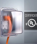 Weatherproof 1-Gang Outdoor Outlet Cover with Clear Finish, 4.75 Inch Deep, NEMA Rated and cULus Listed for wet areas
