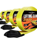Twist Eye Lifting Slings With UV Resistant Polyester Webbing 4 Pack 10 Foot By 2 Inch Heavy Duty Lifting Straps Up To 15000 Lbs