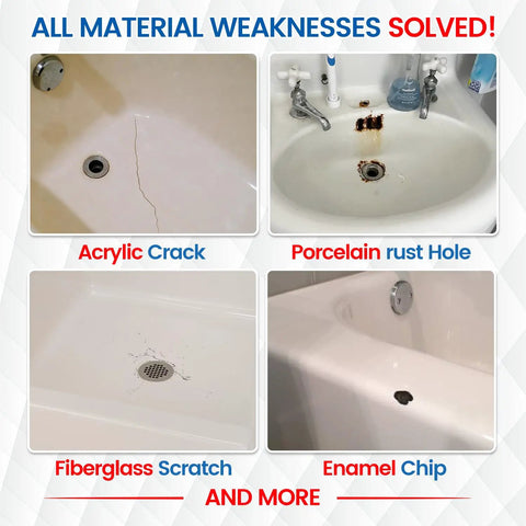 Pro Grade Tub And Sink Repair Kit White For Acrylic Enamel Fiberglass Surfaces Easy Like New Fix For Chips Cracks Scratches And Holes
