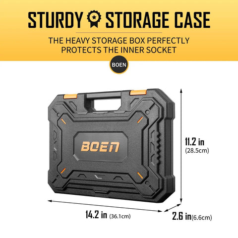 Sturdy storage case for Half Inch Drive Impact Socket Set, 33 Piece Deep And Shallow Metric Socket Set From 8mm To 22mm