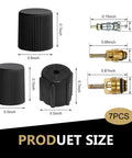 7 Piece Air Conditioning Valve Core Kit For Cars, Trucks, And SUVs Includes Low Pressure Port Cap And Valve Stem Cores size diagram