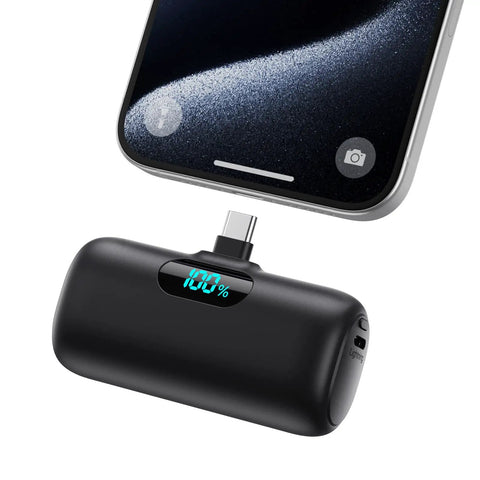 Compact USB C Power Bank With Built In USB C Connector 5000mAh PD Fast Charging Battery Pack Travel Essential with phone charging