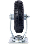 Front view of Two Pack 8-Inch Pneumatic Caster Wheels With Swivel Plate For Smooth Indoor Outdoor Use, Beefed-Up Steel Hub