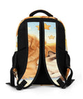 Back view of Fluffy Pet Friends Printed Unisex Backpack With Large Capacity Dope Everyday Carry For School Work And Travel Durable Polyester Daypack