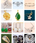 Collage of jewelry items like rings, necklaces, earrings, and watch components, related to Jewelry Spot Welder 220V 200W Welding Machine.