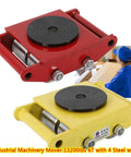 Heavy Duty Machinery Mover Skate 6 Ton Industrial Dolly With Steel Wheels for easy transport of heavy machinery.