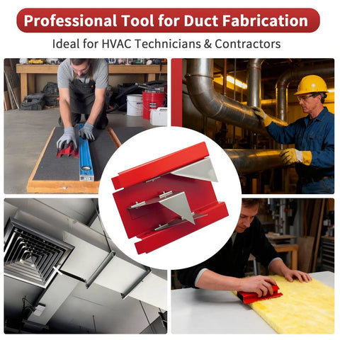 1.5 Inch Duct Board Cut Off Tool For Straight And End Cuts In Ductwork Rugged Pro Grade HVAC Hand Tool with red steel sled.