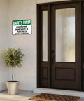 See Your Supervisor Aluminum Sign 8x12 Inches Vintage Wall Decor mounted beside door with plant in pot