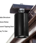Heavy Duty 4 Pack Slide Gate Guide Rollers Slick Nylon Wheels With Sealed Steel Ball Bearings For Sweet Universal Sliding Door Track Replacement Components Black mounted on a track.