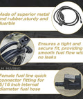 Five Sixteenth Inch Six And A Half Foot Fuel Line With Primer Bulb And Connectors For Yamaha Marine Outboard Engines And Fuel Tanks Ethanol Ready Low Permeation Rubber Hose Durable And Flexible package showing connectors and primer bulb