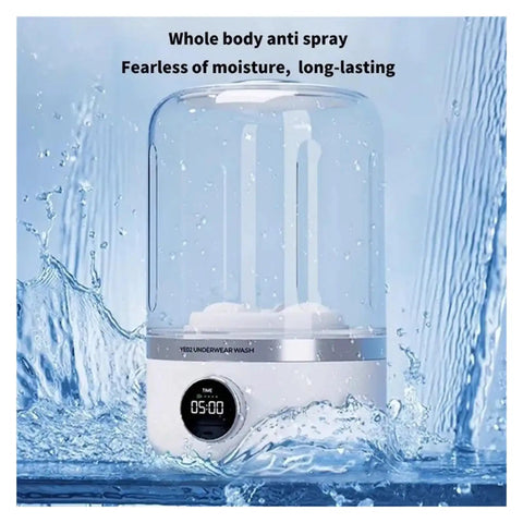 No Strings Attached Cordless Portable Washing Machine, stylish mini washer with waterproof design for delicate clothes.