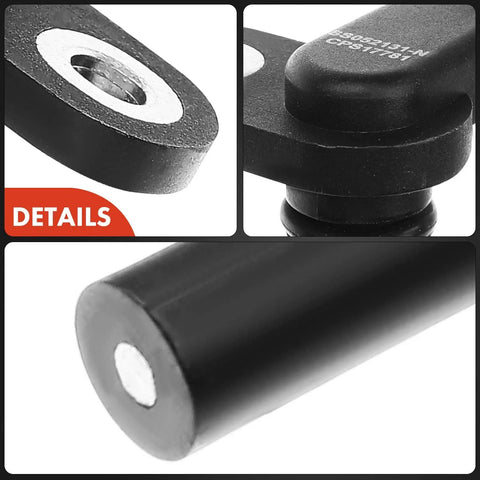 Drop In Crankshaft Position Sensor Fits Ford Lincoln Mercury Cars And Vans Direct Fit Replacement With Easy Install For Crown Victoria E Series And Econoline Vans black sensor close-up