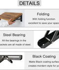 Details of 16 Inch Folding Shelf Brackets Set Of 2 Heavy Duty Stainless Steel Collapsible Triangle Shelf Brackets features.
