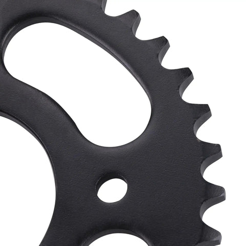 Close-up of black 420 Chain 37 Tooth 58mm Inner Diameter Rear Drive Sprocket Cog for Taotao SSR Coolster Apollo CRF Thumpstar Pit PRO Dirt Bikes