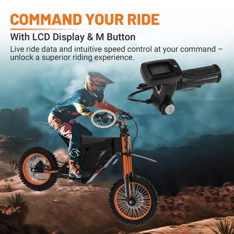 48V Electric Dirt Bike Throttle With LCD Display And M Button For Tuttio Soleil 01 E Bike, New Version, Not Interchangeable With Old Throttle, Precision Replacement Accessory For Smooth Acceleration And Responsive Control