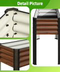 Detail view of 2 Pack Elevated Metal Raised Garden Bed With Legs 48 By 18 By 32 Inches Outdoor Planter Boxes, assembly close-up