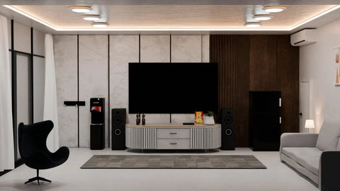 Modern living room with 7.5 Inch Flush Mount LED Ceiling Light With Dimmable Disk Lights 1100 Lumens 4000K Cool White 120V