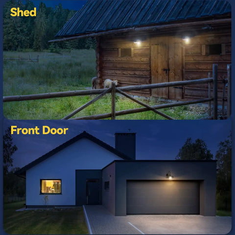 Gooseneck Solar Wall Light With Motion Sensor And 3 Lighting Modes, IP65 Waterproof Outdoor Barn Porch Farmhouse Decor on shed and house