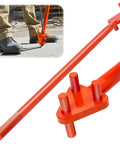 NiQinWuKin Hand Operated Rebar Bender Tool For Flat Steel And Rods Up To 5/8 Inch Capacity With Reverse Head Functionality in use on construction site.
