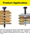 Pro Grade Six By Two Inch Flat Head Self Tapping Wood Screws For Heavy Duty Framing And Decking Pack Of One Hundred application on various materials.