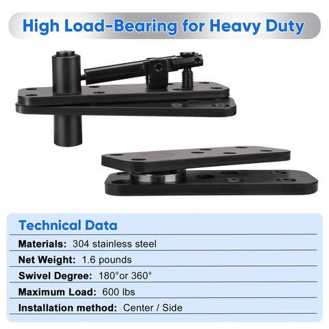 2 Pack Stainless Steel Hidden Door Hinges With 360 Degree Rotation For Secret Doors Beefy Heavy Duty Pivot Hinges