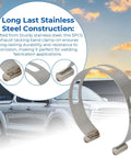 Stainless Steel Exhaust Pipe Tacking Band Set for Tig Welding Fabrication Clamp On Five Piece Kit shown outdoors on a vehicle