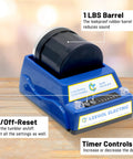 1Lb Rock Tumbler Rotary Polisher With 7 Day Timer And Quiet Leakproof Rubber Barrel Stainless Steel Lid 0.5Lb Media Learning Guide Included