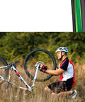 Cyclist using Three Rolls Bike Tire Liner Pro Grade TPU Protection Inner Tube Saver for Puncture Prevention on mountain trail