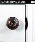 Privacy Door Knob Set For Interior Rooms With Locking Thumb Turn Round Ball Style Black Door Handle on white door