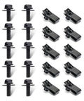 Heavy Duty Automotive Body Bolts And U Nut Clips Kit M6 1.0 Universal Car Fasteners For Hood Bumper And Fender Rust Resistant Black