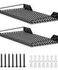2 Pack Heavy Duty Garage Wall Shelves Built Tough, 23.5 X 12 Inches, durable black metal shelving with mounting hardware included