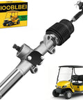 TXT Steering Rack And Gear Box Assembly for EZGO TXT MPT Golf Cart 2001 Up with packaging and yellow cart