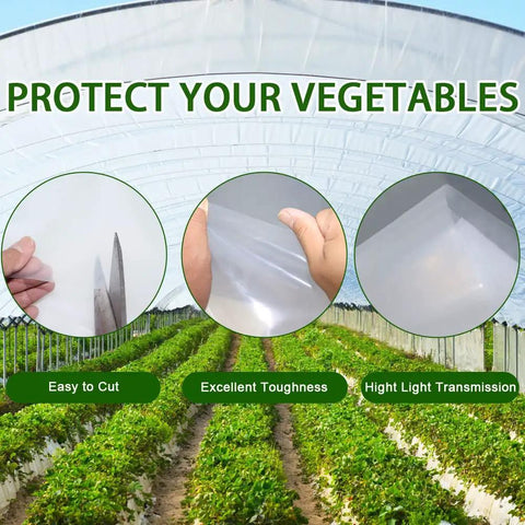 6 Mil Greenhouse Plastic Film Sheeting Cover 8 By 26 Feet UV Resistant Clear Polyethylene Film For Hoop Houses Gardening Farming And Agriculture Tough Transparent Easy To Install