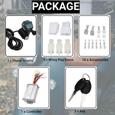 Electric Bike Speed Controller And Throttle 24V 1000W Brush Motor Controller With Thumb Throttle Set For E Bike Scooter Accessories Includes Undervoltage Overcurrent And Stall Protection
