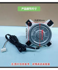 Front view of DC Brushless Condenser Fan Motor For AC Inverter System 2P 56W External Motor showing dimensions and connector