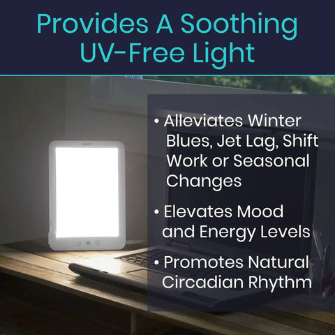 Sun Light Therapy Lamp 10000 Lux UV Free LED Happy Light For Vitamin D Boost Seasonal Affective Disorder Relief Winter Blues