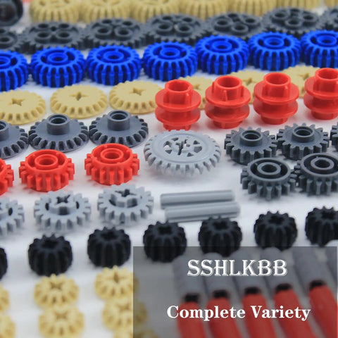 496 Piece Tech Gear Set With Axle Pins Connectors And Gears For Lego Style MOC Builds And Custom Projects showing gears and axles